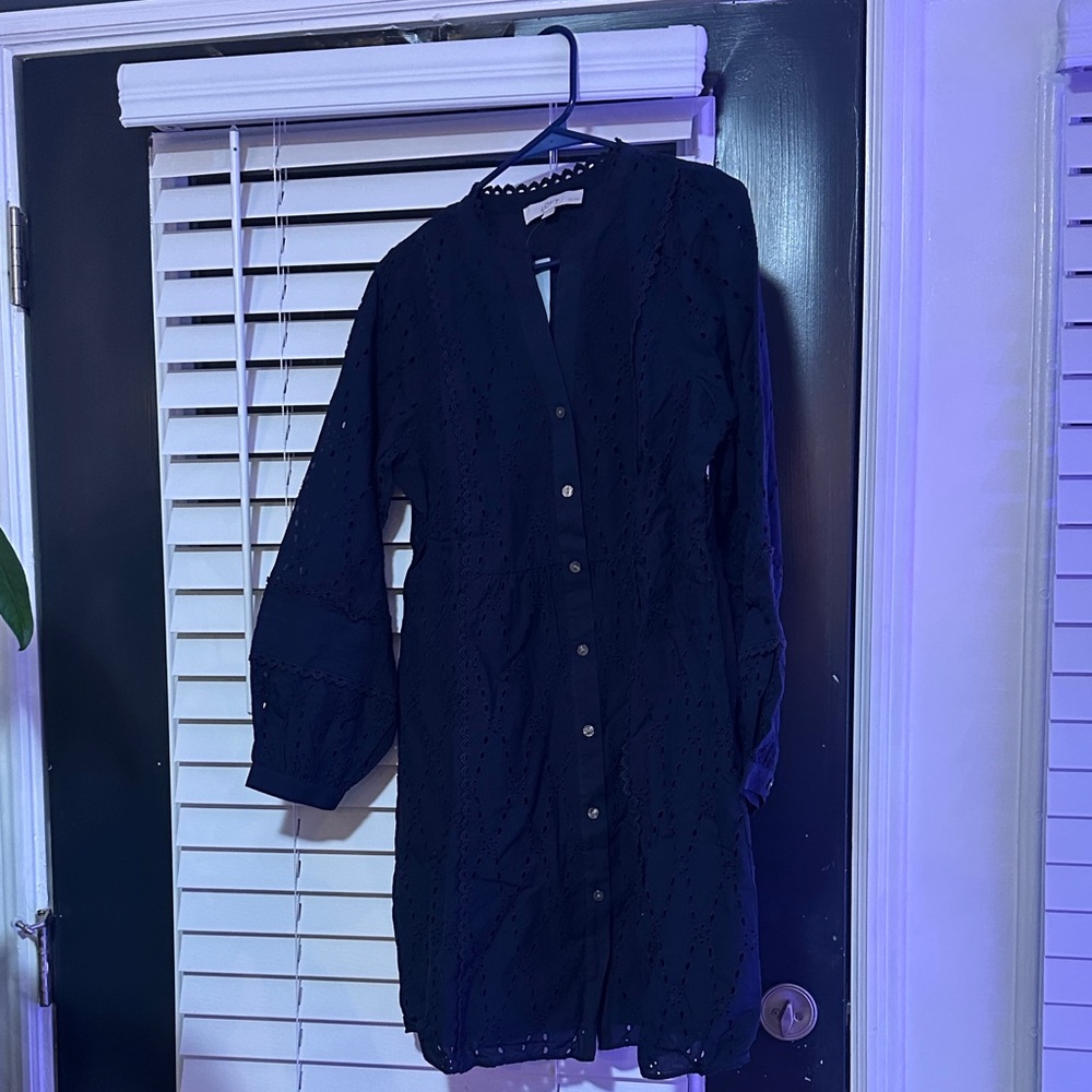 LOFT Navy Long Sleeve Dress